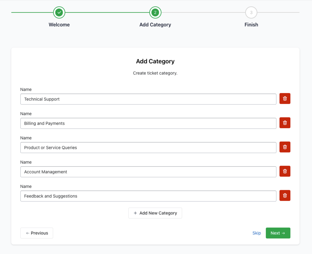 Add Categories
