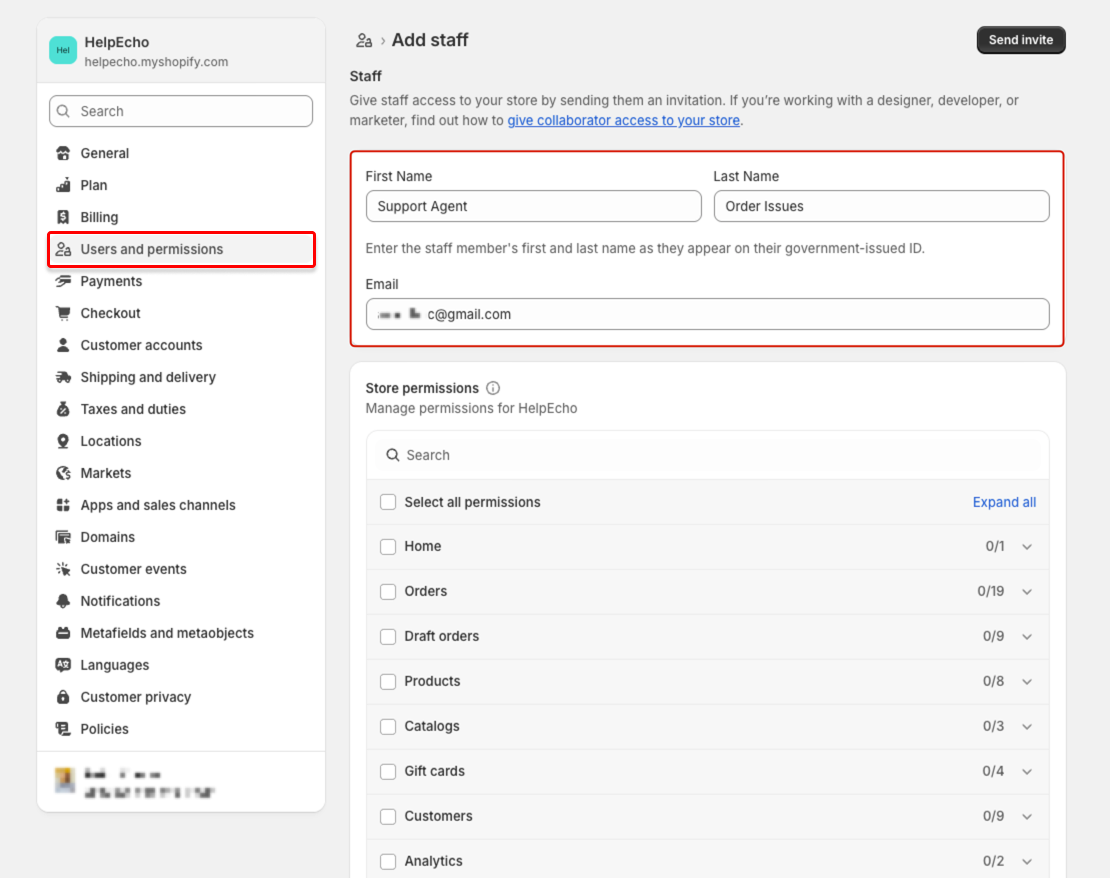 Go to Users and Permissions