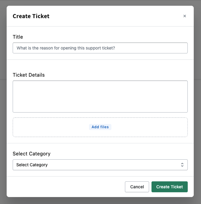 Create a New Ticket