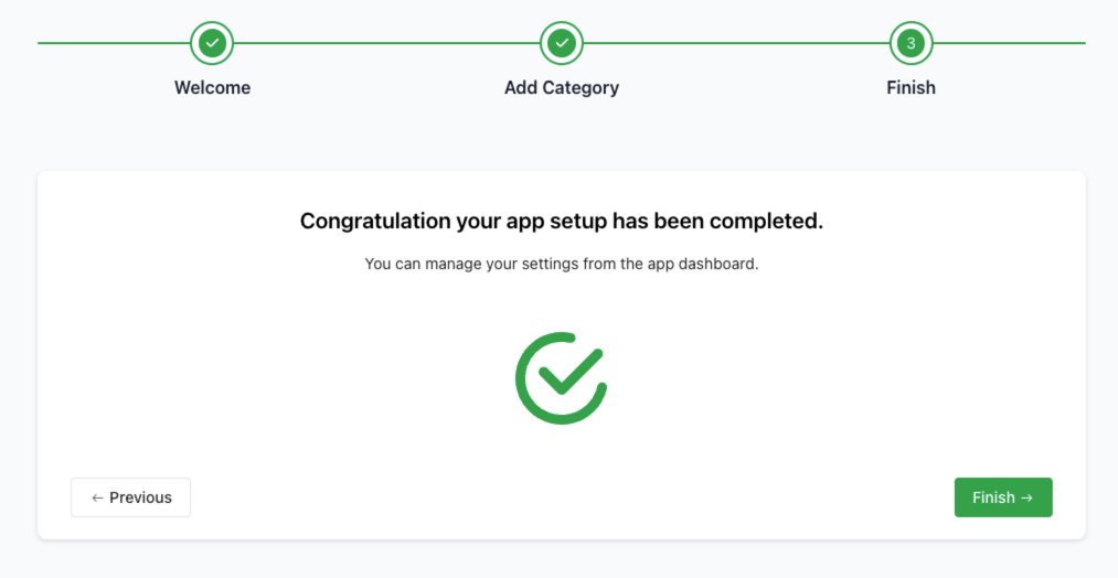 Finish Quick Setup