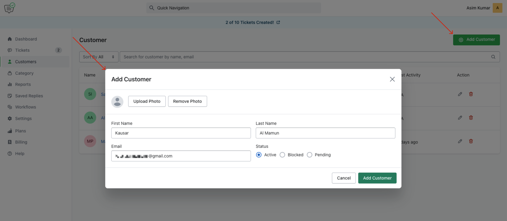 Add New Customer