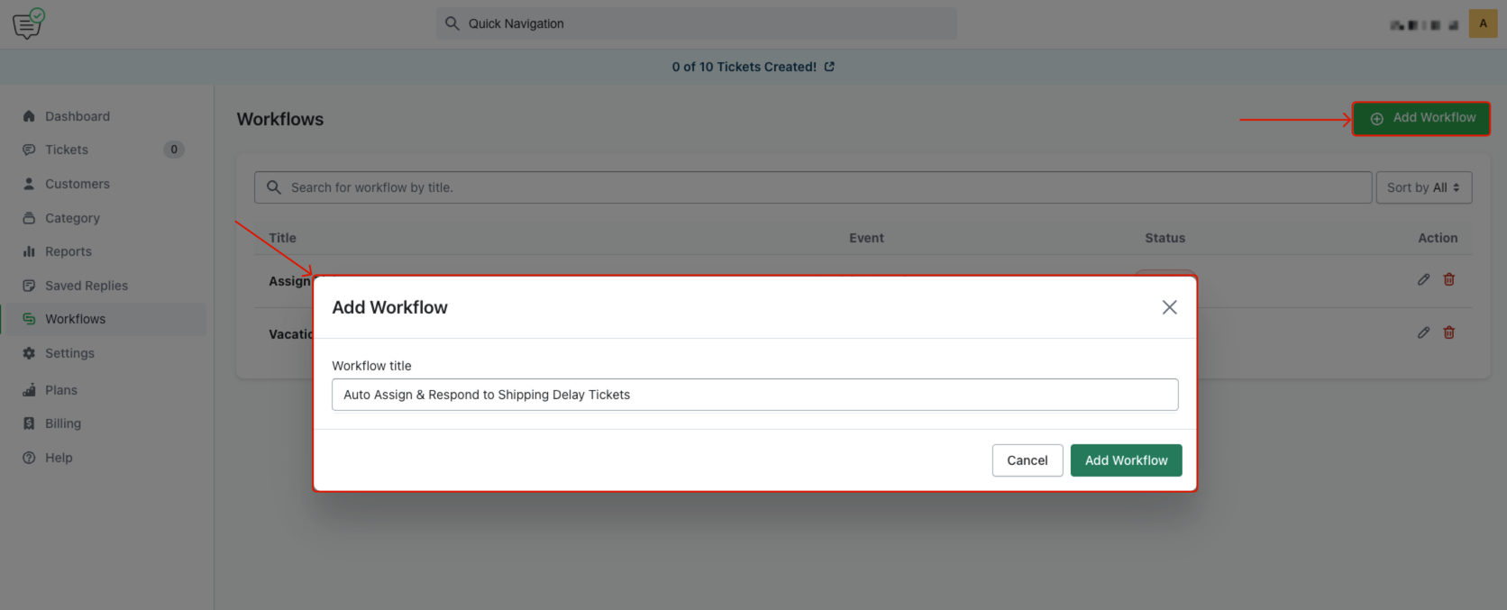 Create a New Workflow