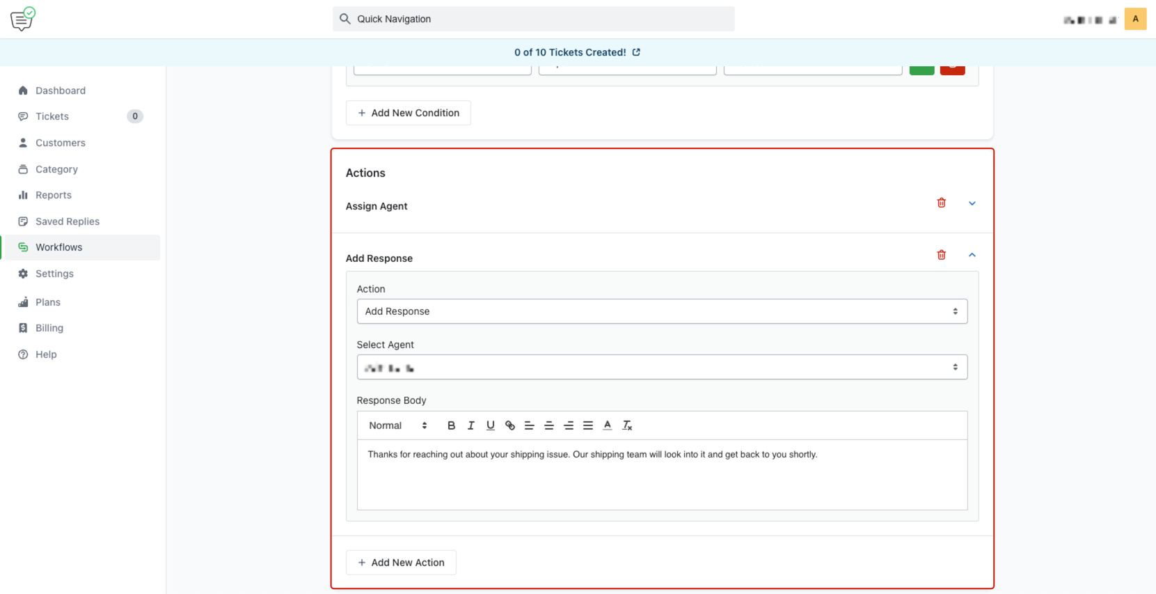 Set Workflow Actions