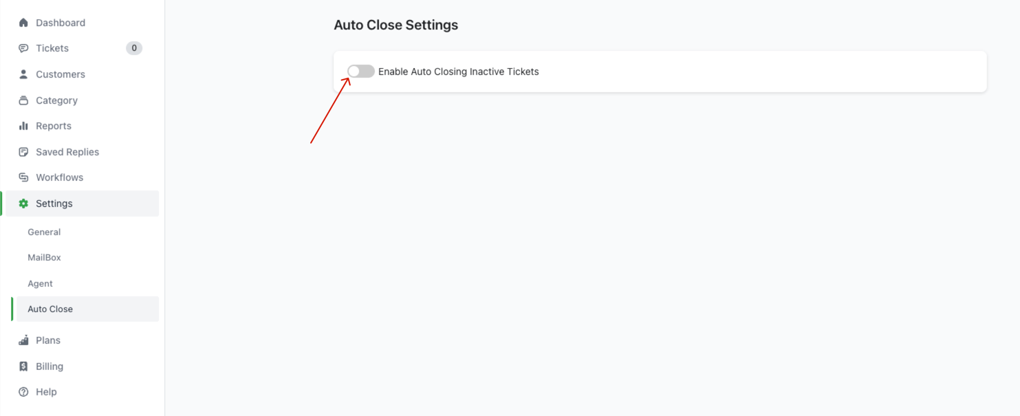 Enable Auto Closing Inactive Tickets