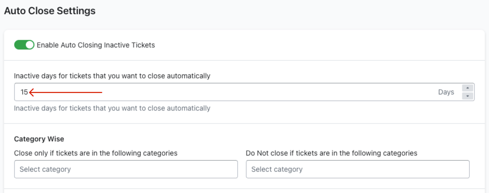 Inactive Days Configuration