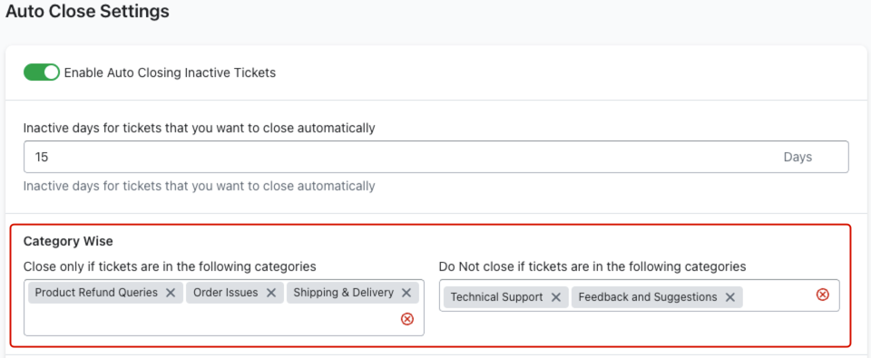 Category Wise Filtering